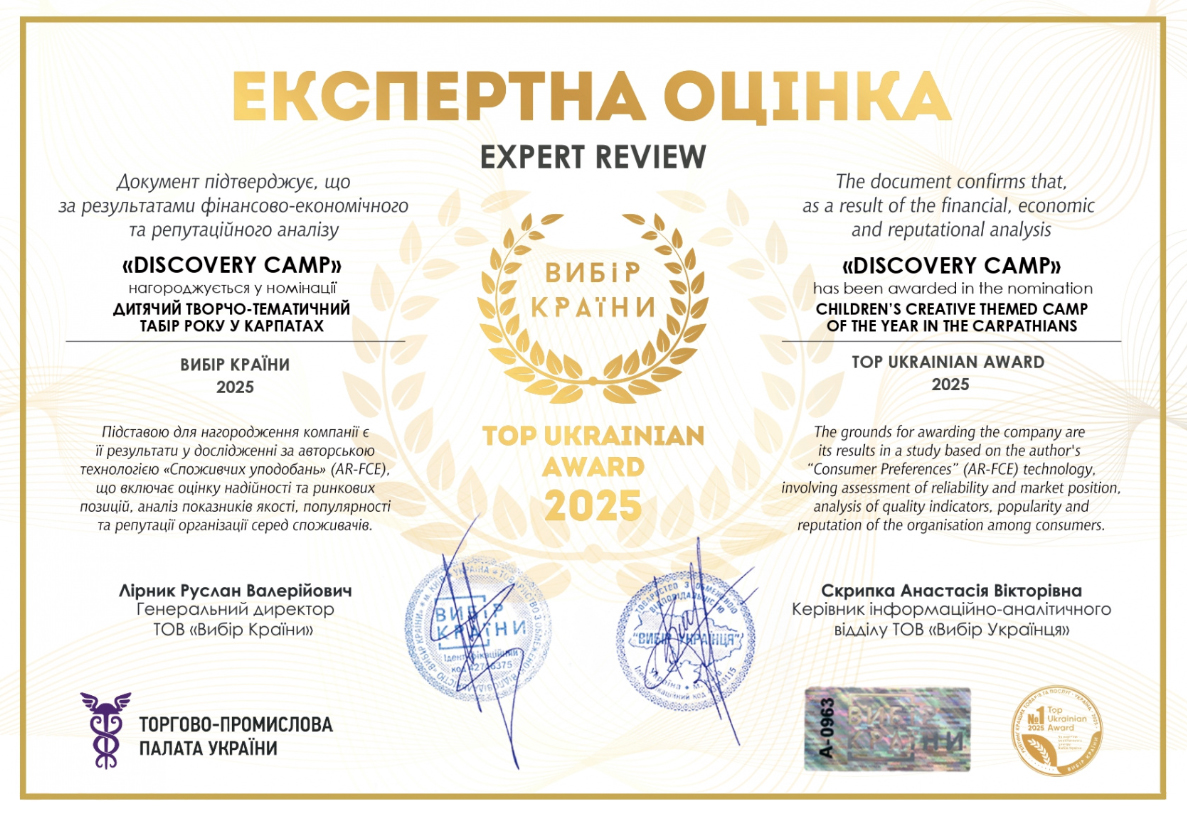 Сертифікат Вибір року 2025